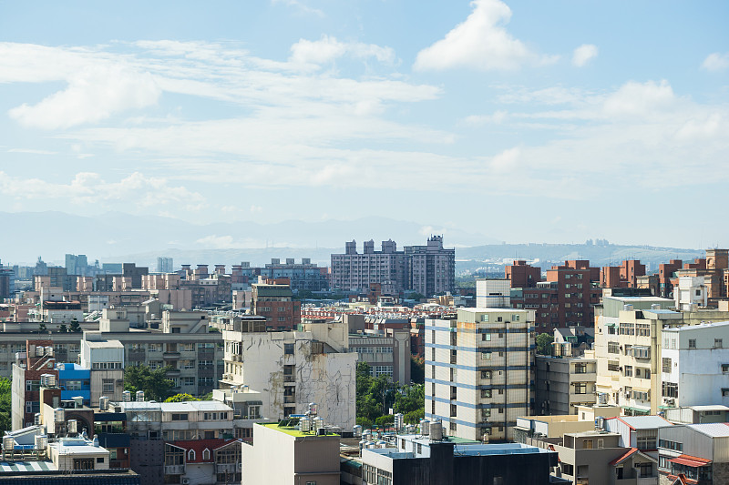 台湾全景现代城市鸟瞰图