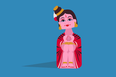 印度坦杰尔娃娃风格的女人插图