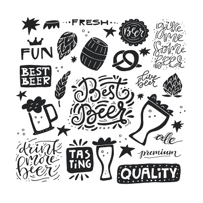 手绘啤酒插画