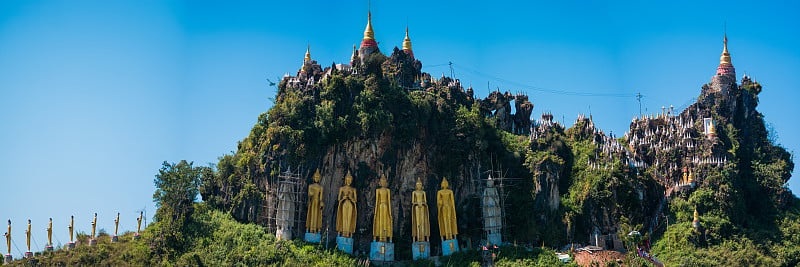 缅甸掸邦品达雅的马业塔金马塘山寺庙