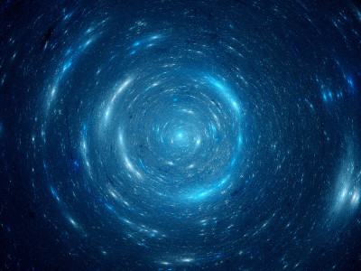 蓝色螺旋星系的中心