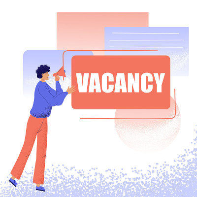 Hiring or hiring workers open vacancy banner. We a