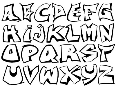 English alphabet from A to Z graffiti font design 