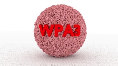 球发射二进制数字和红色的文本WPA3
