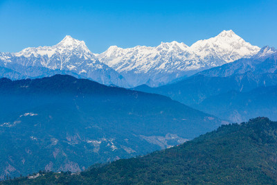 Kangchenjunga看来,甘托克