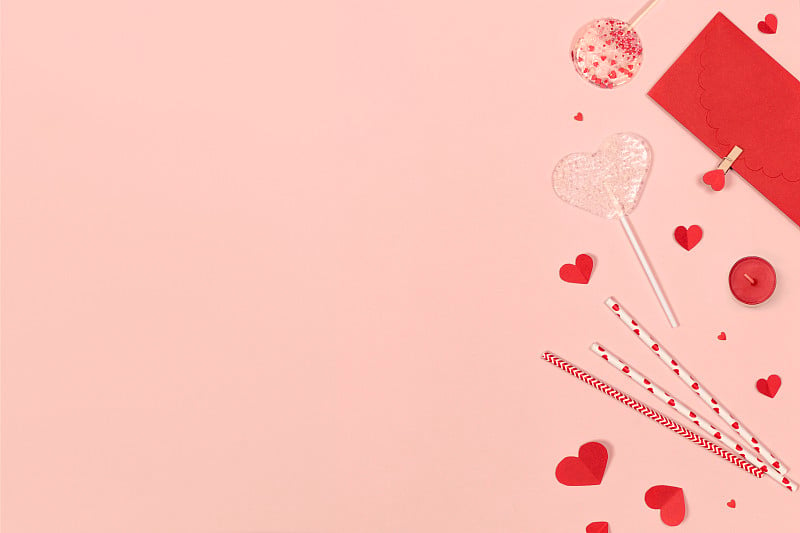 Valentines Day and Mother Day background. Lollipop