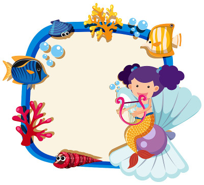 边框模板与小美人鱼
