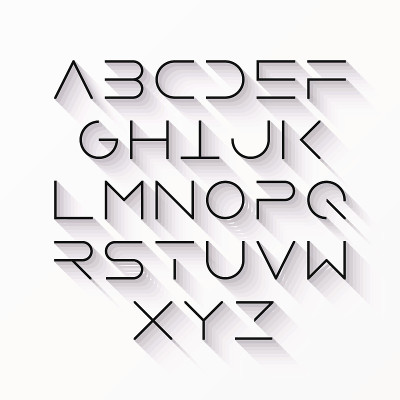 细线字体带有阴影