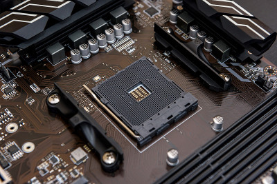 俯视图在个人电脑主板cpu