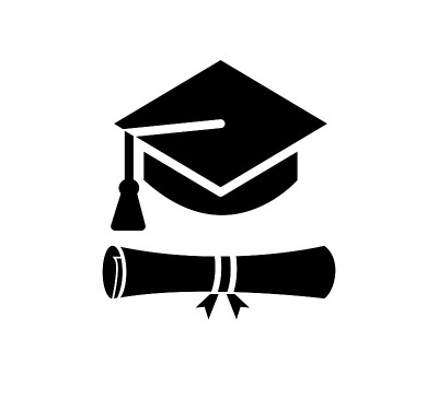 学士帽图标矢量标志模板，托加图标