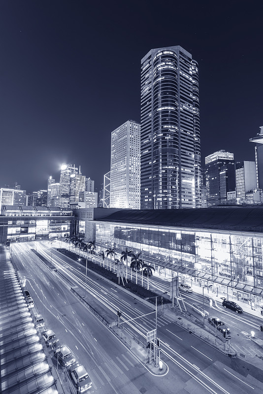 晚上的香港市区