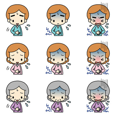 一个人遭受腹部疼痛的插图