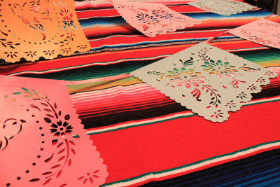 披风bunting serape背景节日papel picado