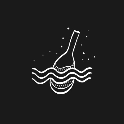 素描图标在黑色-捕鱼浮子