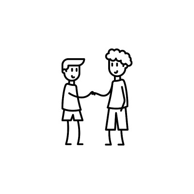 友谊的男孩图标。移动概念和web应用程序的友谊图标元素。细线友谊的男孩图标可以用于网络和手机