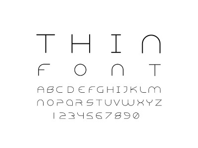 薄的字体。向量字母表