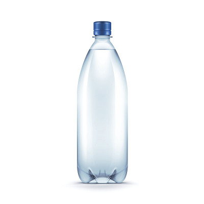 矢量空白塑料蓝色水瓶