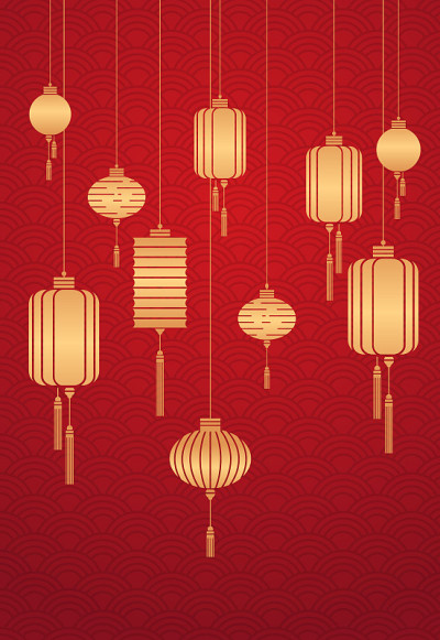 golden lanterns chinese calendar for new year of t