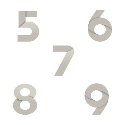 折纸风格数字从5到9
