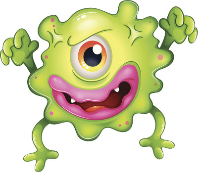 愤怒的绿色独眼怪物