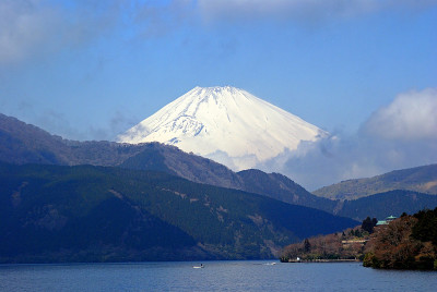 富士山和阿什湖，日本