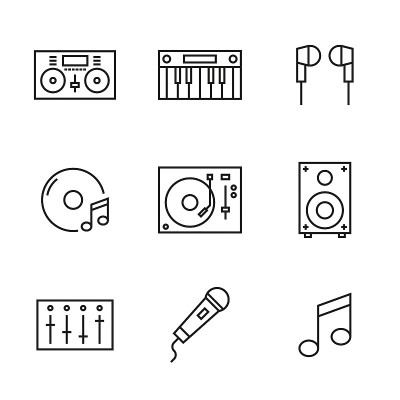 一套音乐线dj图标。