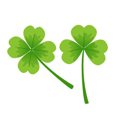 Four leaf clover and shamrock