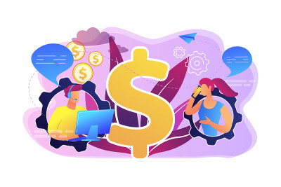 对话销售概念矢量插图。
