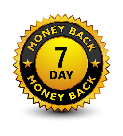 Powerful golden 7 day money back guarantee badge, 
