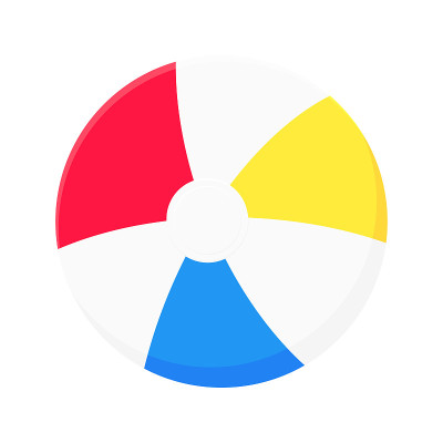 Inflatable beach ball flat style design vector ill
