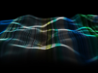 3D现代背景与流动粒子设计
