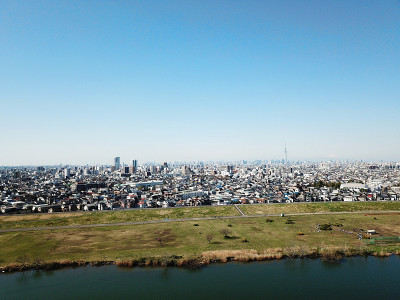 江户川上空鸟瞰图