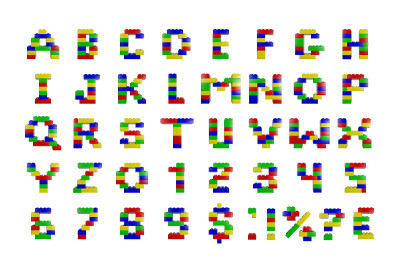 玩具积木字母表- 3D渲染