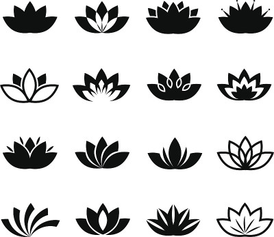 莲花花矢量图标集
