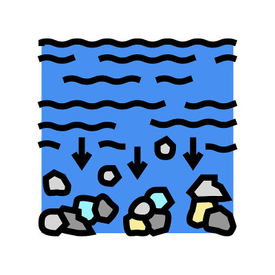 沉淀水滤镜彩色图标矢量插图