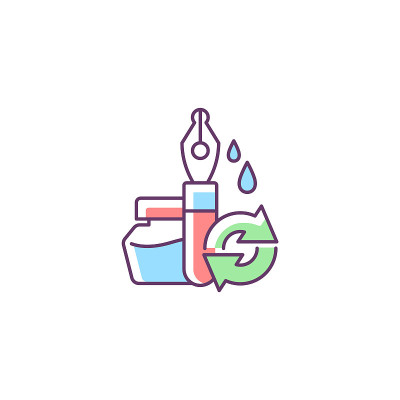 墨水笔填充RGB颜色图标