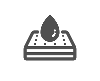 防水床垫保护图标。骨科垫的迹象。向量