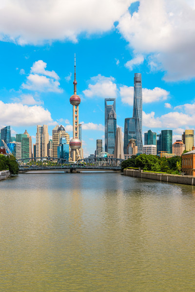 上海的建筑景观和城市天际线