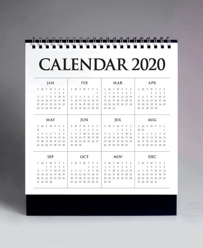 简易台历2020