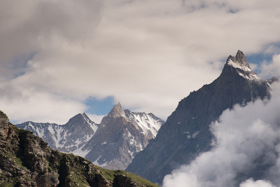 喜马拉雅山上尖利的山峰