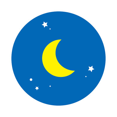 圆圆的月亮，夜空(蓝色油漆)