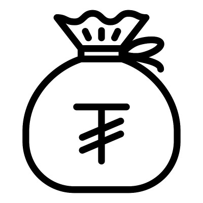 蒙古图格里克现金袋矢量插图。可编辑的斯托克城。