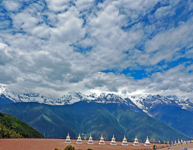 在青藏高原:在神圣的梅里雪山前面。