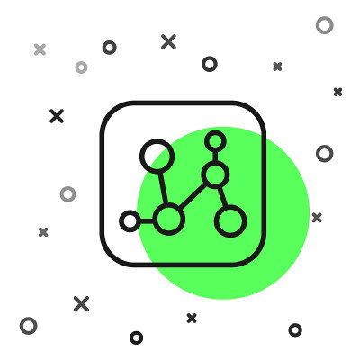 黑线化学公式图标孤立在白色背景上。摘要六边形用于创新医药、卫生、科研和科学。向量