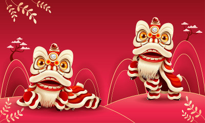 Happy Chinese New Year 2021 festive background wit
