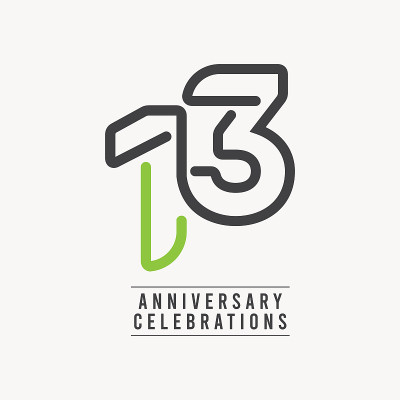 13周年庆祝矢量模板设计插图