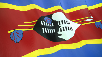 旗帜的eswatini3d插图。