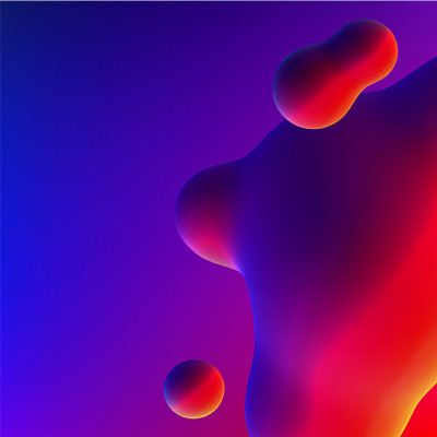 流体设计液体斑点与充满活力的强烈颜色抽象背景。矢量图