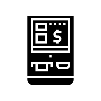 多功能pos终端字形图标矢量插图