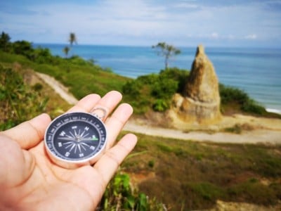 罗盘是一种用于导航和定位的仪器，它显示相对于地理基本方向或点的方向。有的利用磁能和风水来提升生活质量